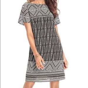 Printed illusion dress